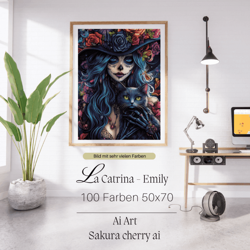 La Catrina - Emily by Sakura Cherry ai 50x70 100 Farben | Ai Art