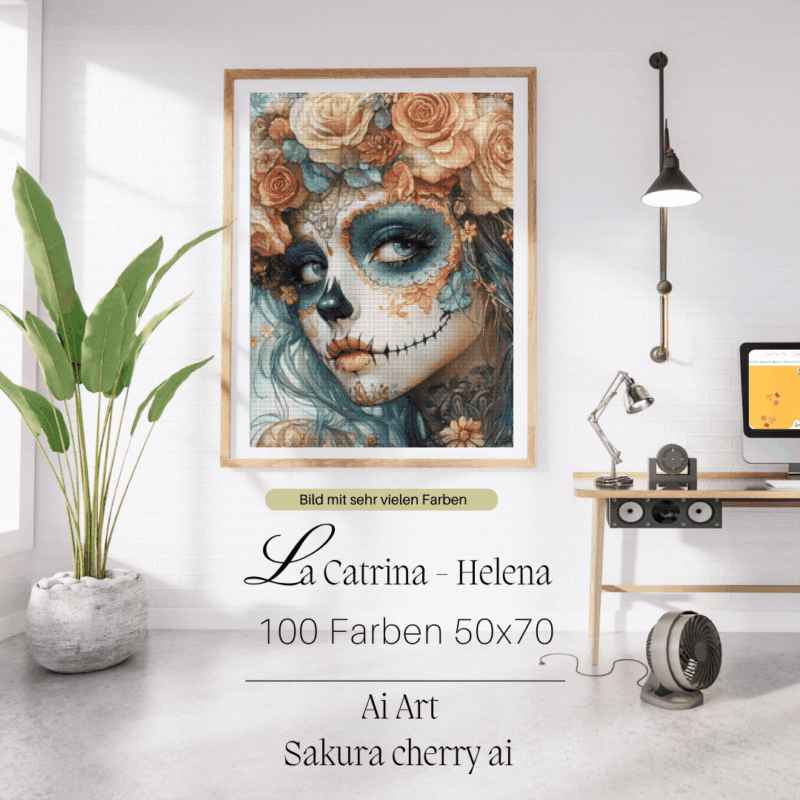 La Catrina - Helena by Sakura Cherry ai 50x70 100 Farben | Ai Art