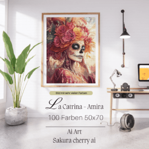 La Catrina - Amira by Sakura Cherry ai 50x70 100 Farben | Ai Art