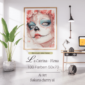 La Catrina - Fiona by Sakura Cherry ai 50x70 100 Farben | Ai Art