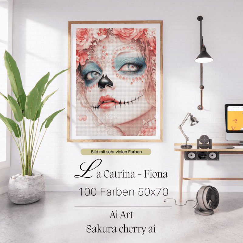 La Catrina - Fiona by Sakura Cherry ai 50x70 100 Farben | Ai Art