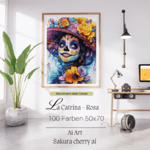 La Catrina - Rosa by Sakura Cherry ai 50x70 100 Farben | Ai Art