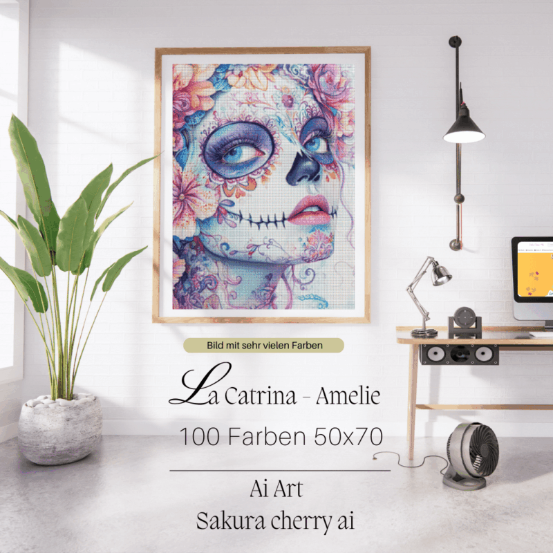 La Catrina - Amelie by Sakura Cherry ai 50x70 100 Farben | Ai Art