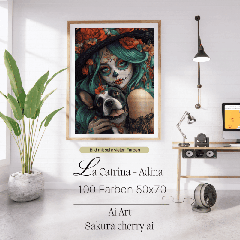 La Catrina - Adina by Sakura Cherry ai 50x70 100 Farben | Ai Art