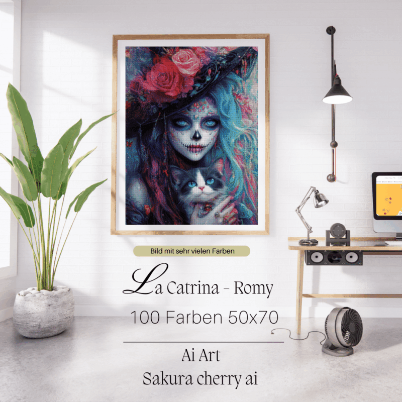 La Catrina - Romy by Sakura Cherry ai 50x70 100 Farben | Ai Art