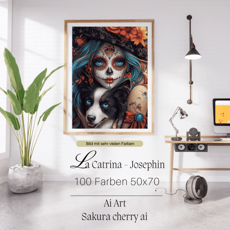 La Catrina - Josephin by Sakura Cherry ai 50x70 100 Farben | Ai Art