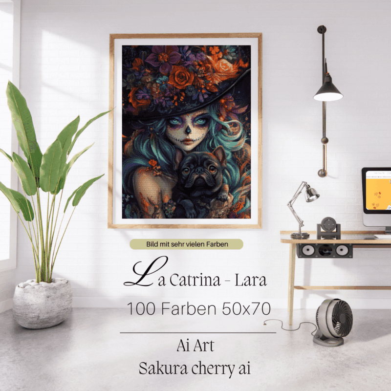 La Catrina - Lara by Sakura Cherry ai 50x70 100 Farben | Ai Art