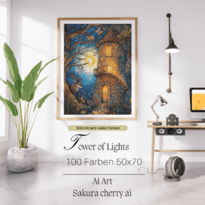 Tower of Light by Sakura Cherry ai 50x70 100 Farben | Ai Art