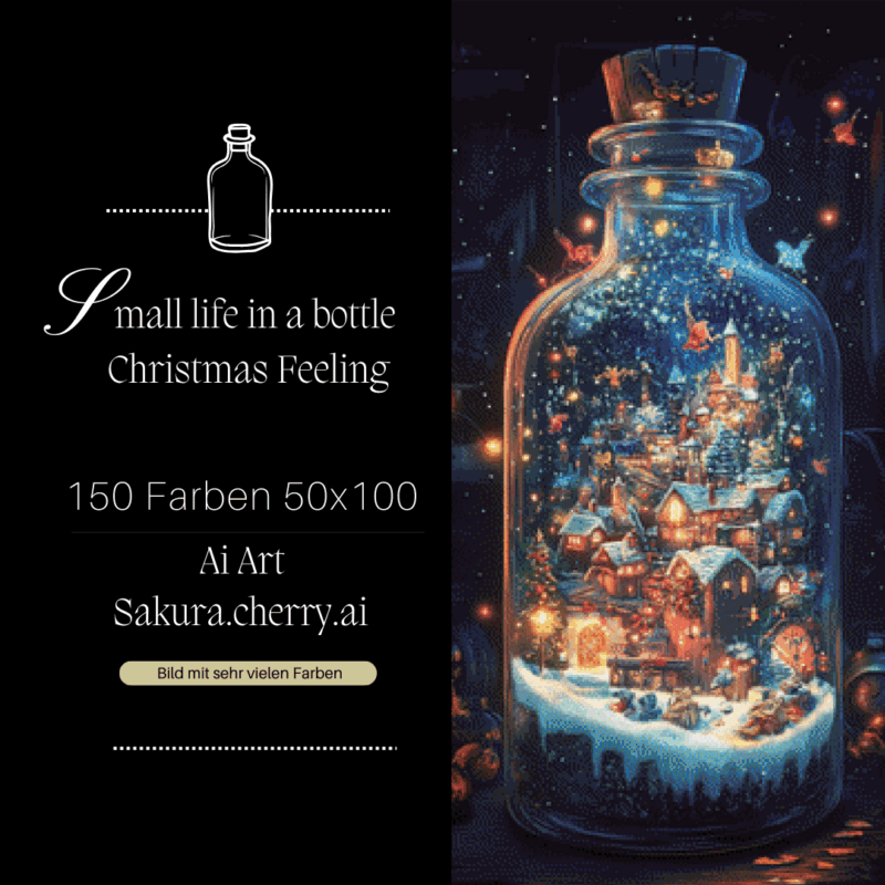 Small life in a bottle - Christmas feeling by Sakura.Cherry ai 50x100 150 Farben | Ai Art
