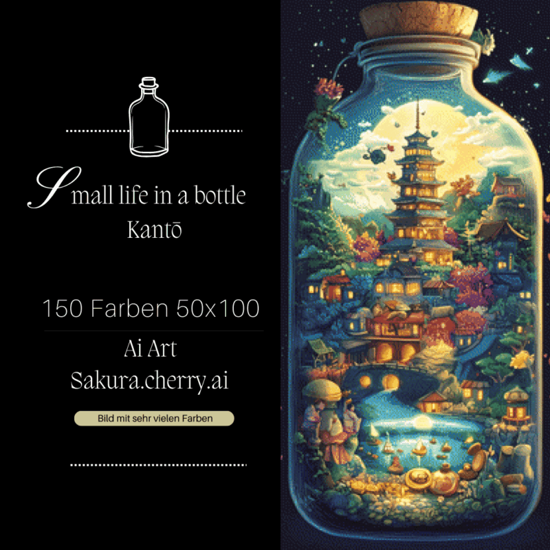 Small life in a bottle - Kanto by Sakura.Cherry ai 50x100 150 Farben | Ai Art
