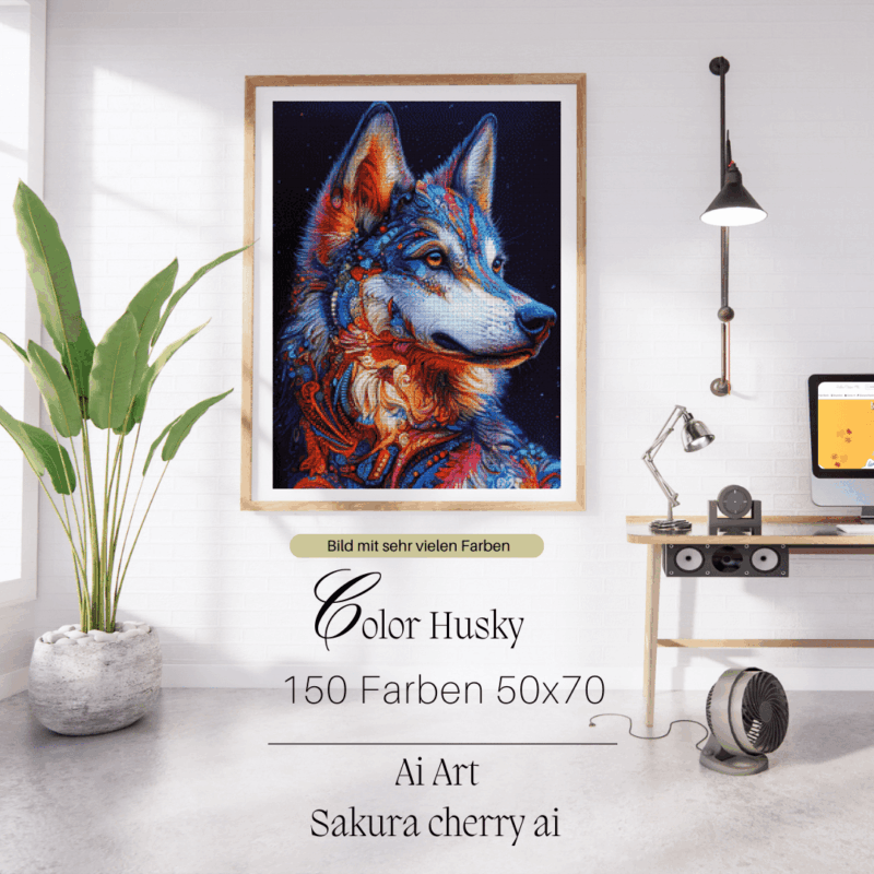 Color Husky by Sakura Cherry ai 50x70 100 Farben | Ai Art