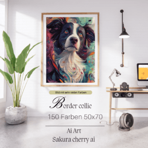 Border Collie by Sakura Cherry ai 50x70 100 Farben | Ai Art