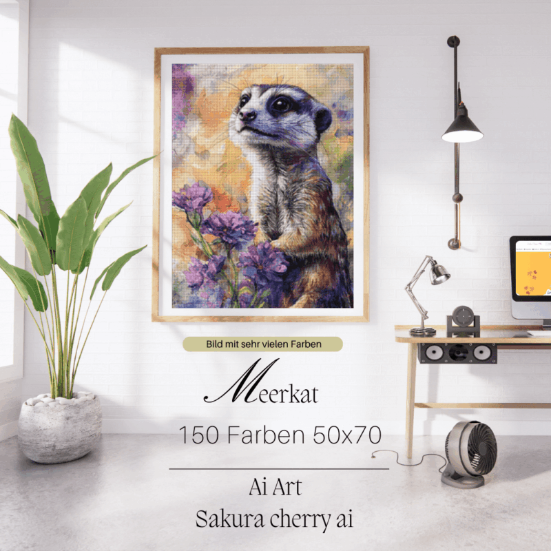 Meerkat by Sakura Cherry ai 50x70 150 Farben | Ai Art