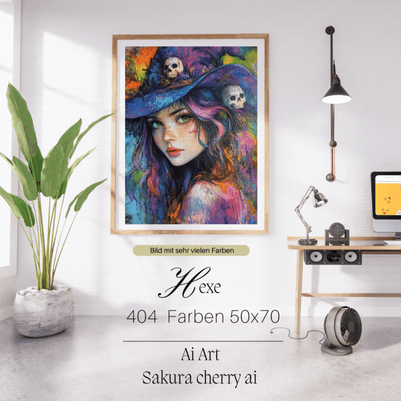 Hexe by Sakura Cherry ai 50x70 404 Farben | Ai Art