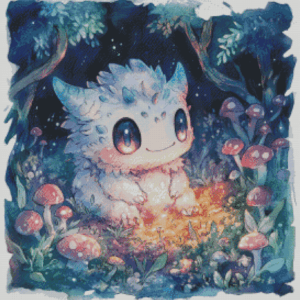 Plüschling - Mo by Sakura cherry ai 50x50 | Ai Art