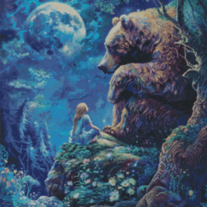 The Little Girl & the Gentle Giant by Salzkatze.ai 60x75 56 Farben