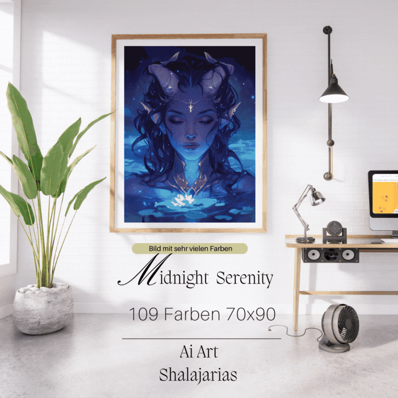 Midnight serenity by Shalajarias 70x90 109 Farben | Ai Art