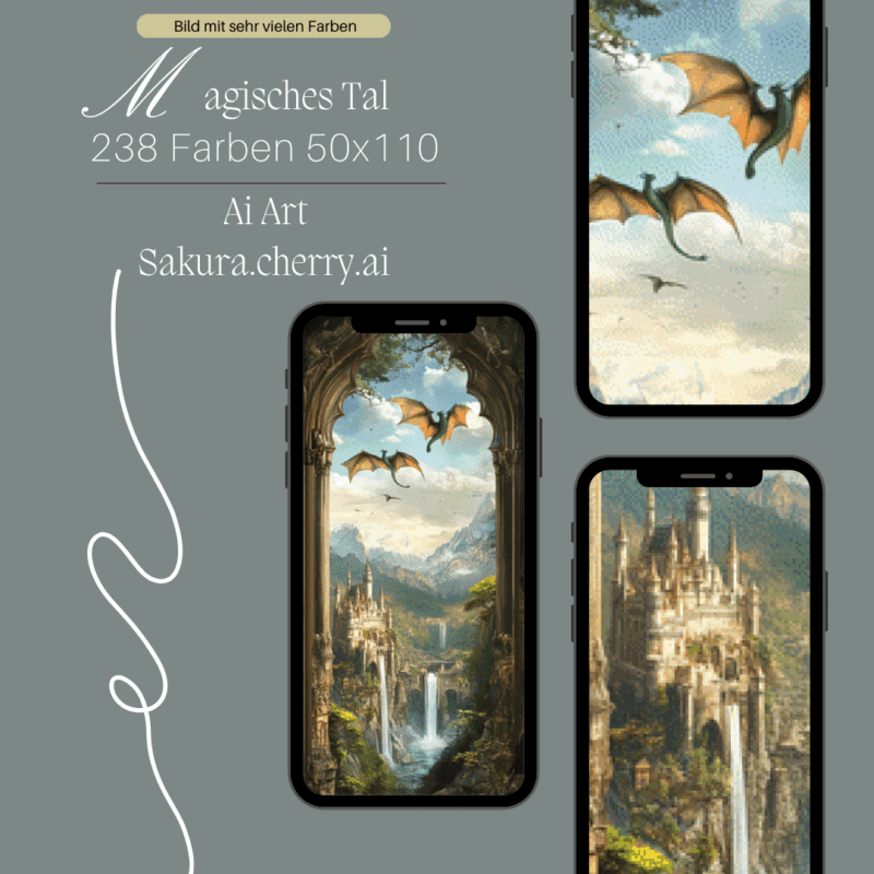 Magisches Tal by Sakura.Cherry ai 50x110 238 Farben | Ai Art
