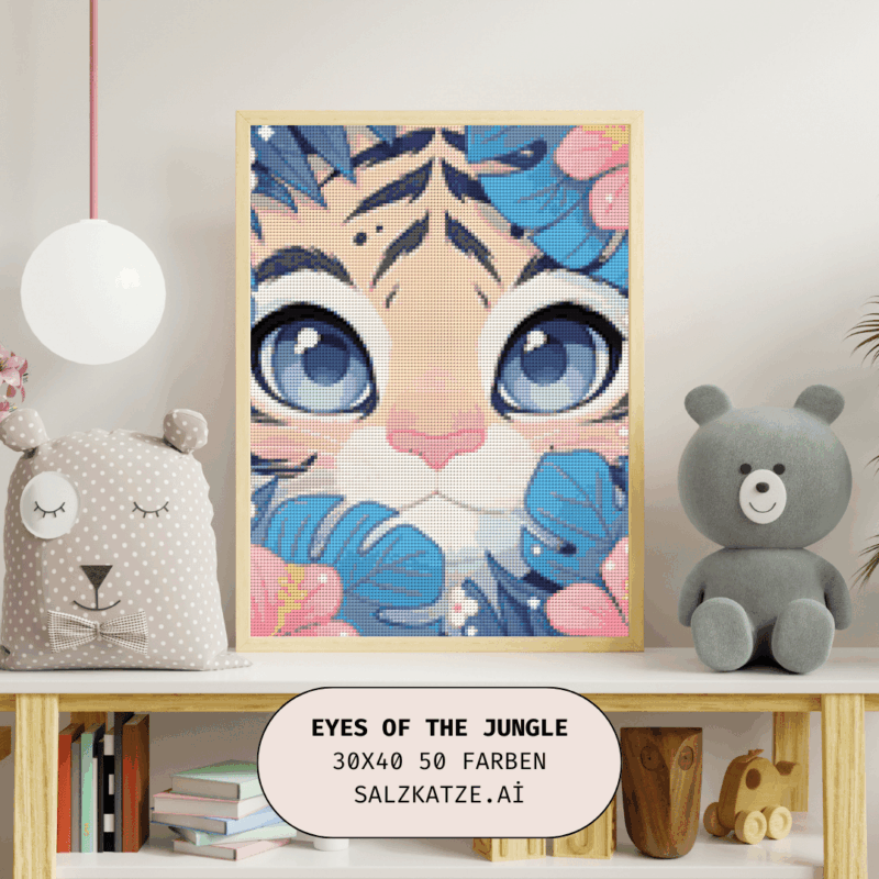 Eyes of the Jungle by Salzkatze.ai 30x40 50 Farben | Ai Art