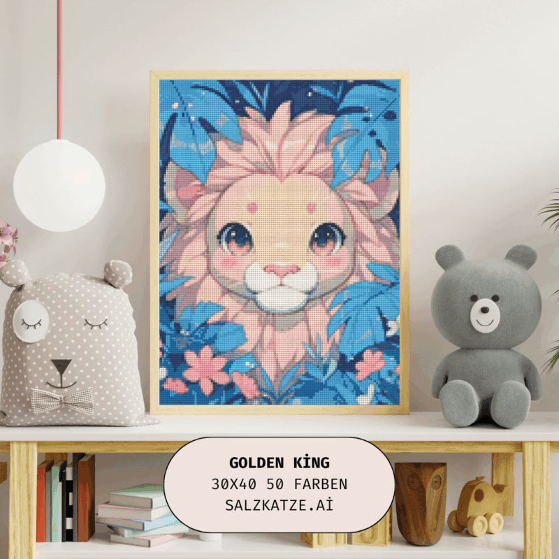 Golden Lion by Salzkatze.ai 30x40 50 Farben | Ai Art