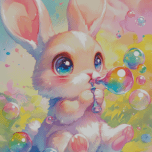 Bunny Bubble Bliss by Shalajarias 50x70 56 Farben