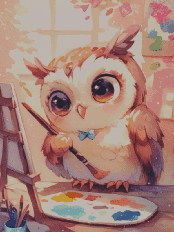 Owl's Palette by Shalajarias 50x70 56 Farben