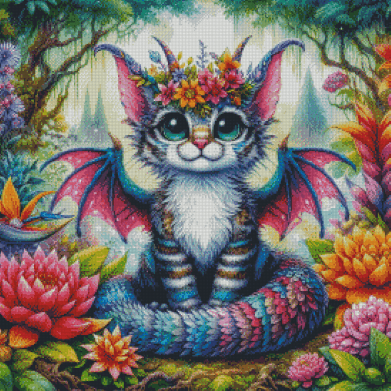 Floral Majesty by Salzkatze.ai 50x50 56 Farben
