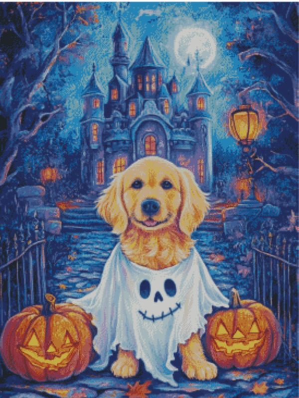 Ghostly Good Boy by Salzkatze.ai 50x60 56 Farben
