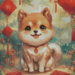 Tierkreiszeichen Hund by Shalajarias 50x60 56 Farben