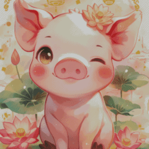 Tierkreiszeichen Schwein by Shalajarias 50x60 56 Farben