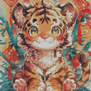 Tierkreiszeichen Tiger by Shalajarias 50x60 56 Farben