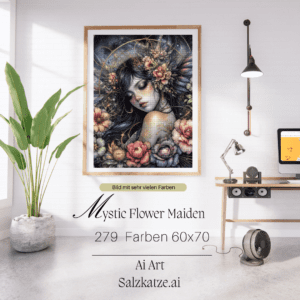 Mystic Flower Maiden by Salzkatze.ai 60x70 279 Farben | Ai Art