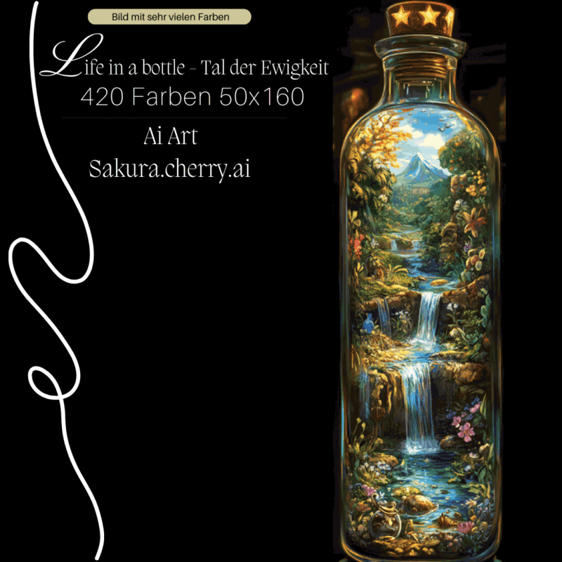 Life in a Bottle - Tal der Ewigkeit by Sakura.Cherry ai 50×160 420 Farben | Ai Art
