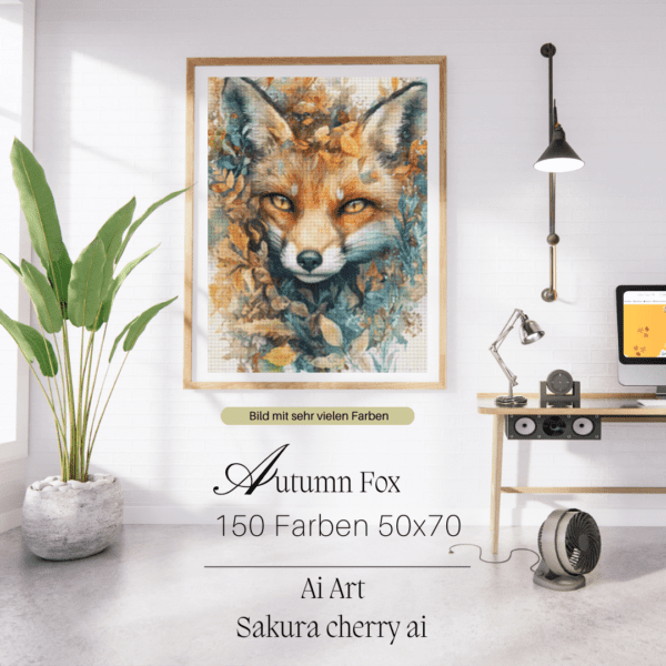 Autumn Fox by Sakura.Cherry ai 50x70 150 Farben | Ai Art – Bild 4