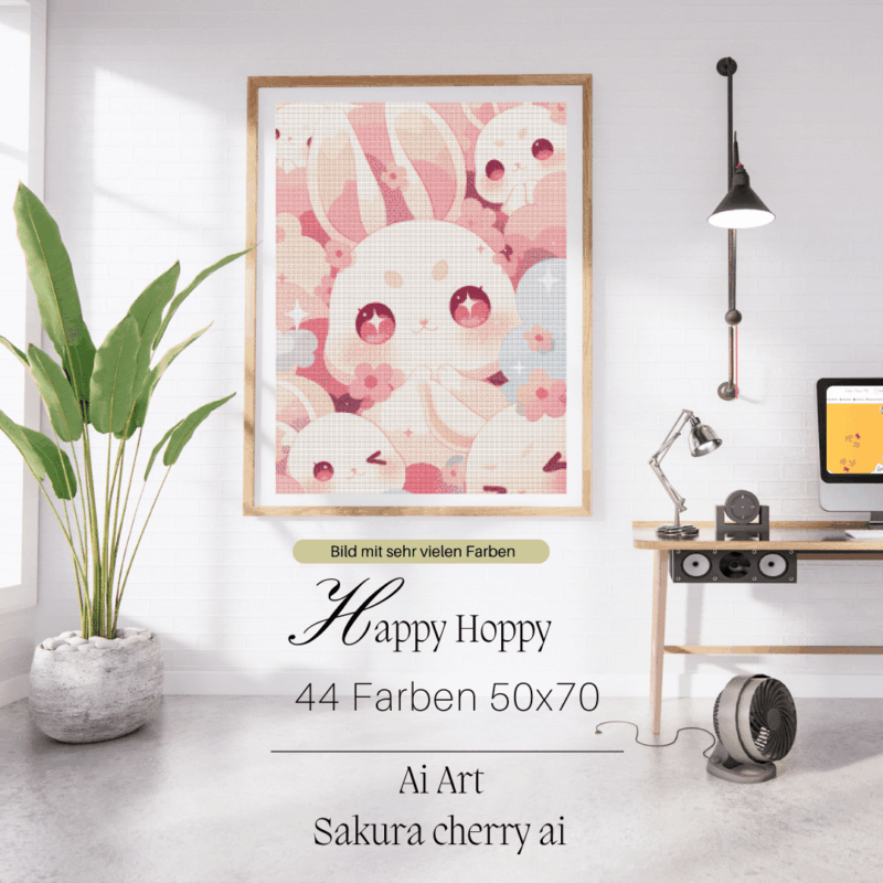 Happy Hoppy by Sakura.Cherry ai 50x70 44 Farben | Ai Art