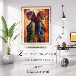 zwei seelen, ein schicksal by Sakura.Cherry ai 50x70 296 Farben | Ai Art