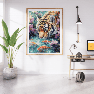 Tiger’s Tranquil Gaze by Sakura.Cherry ai 50×70 77 Farben | Ai Art