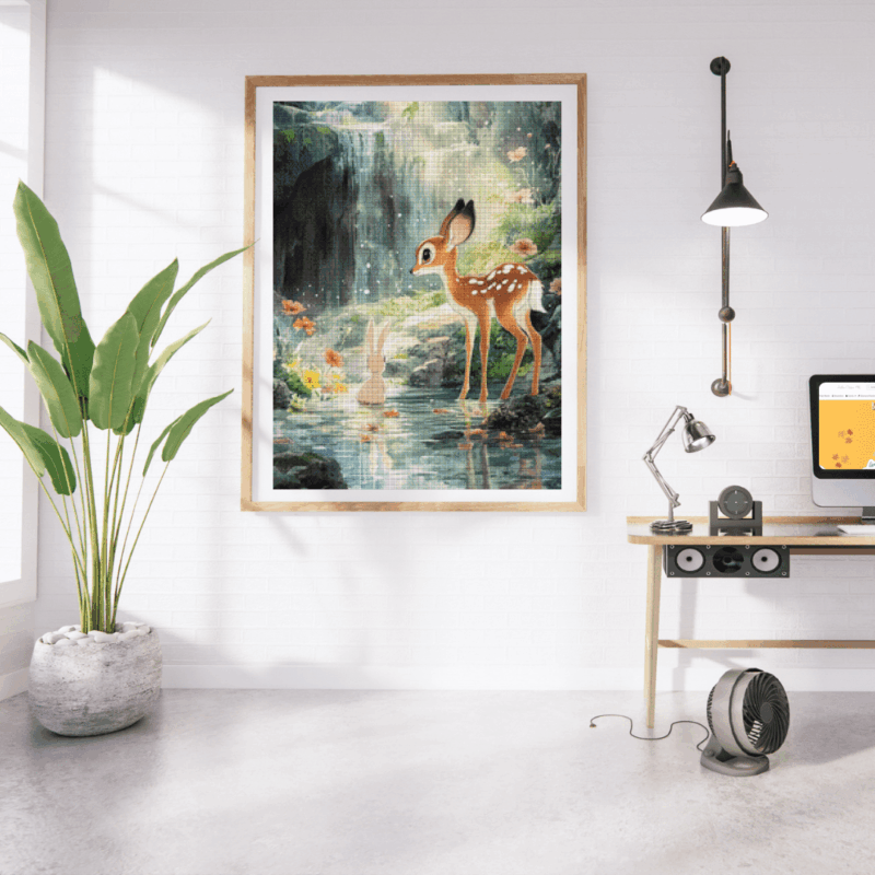 Whispers of the Waterfall by Sakura.Cherry ai 50x70 208 Farben | Ai Art