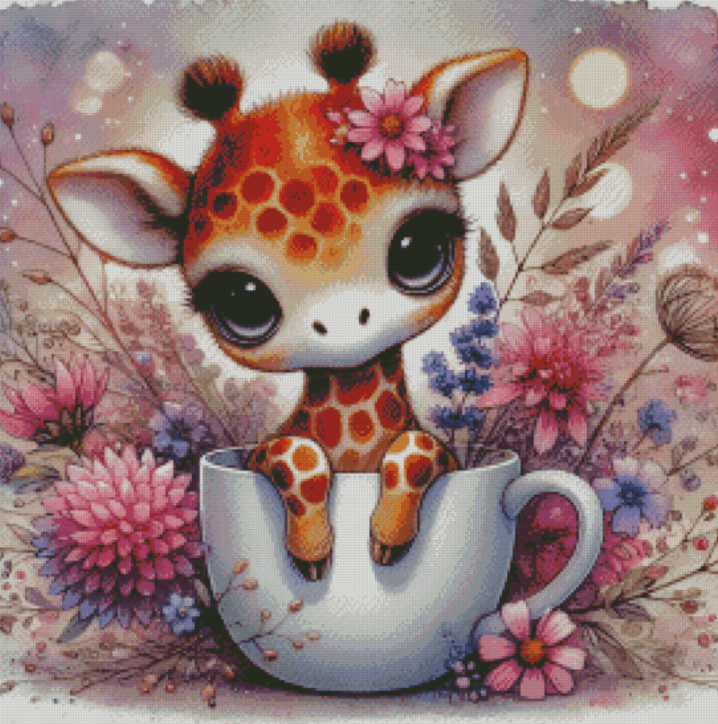 Teacup Giraffe by salzkatze.ai 50x50 56 Farben