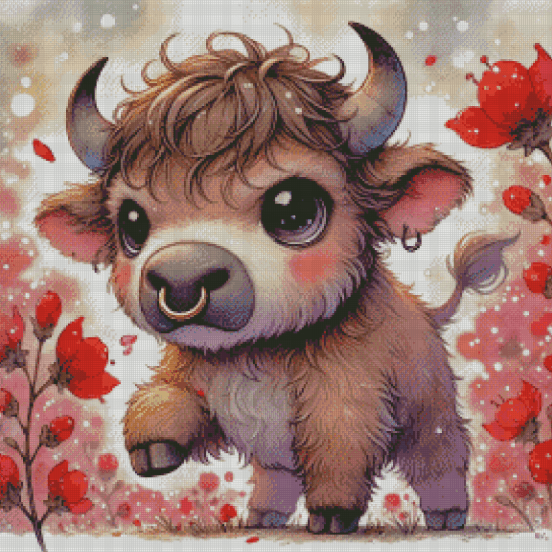 Fiery Little Bull by salzkatze.ai 50x50 56 Farben