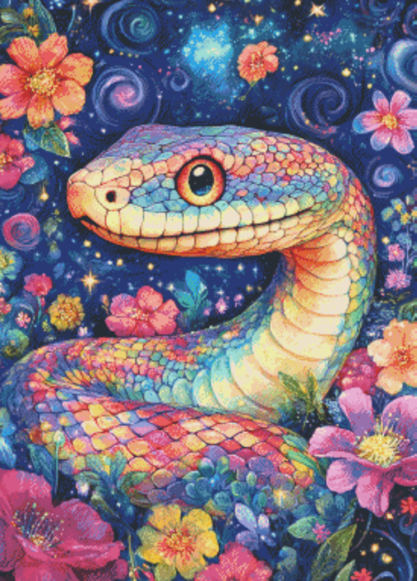 Whispers in the floral sea by Salzkatze.ai 50×70 56 Farben