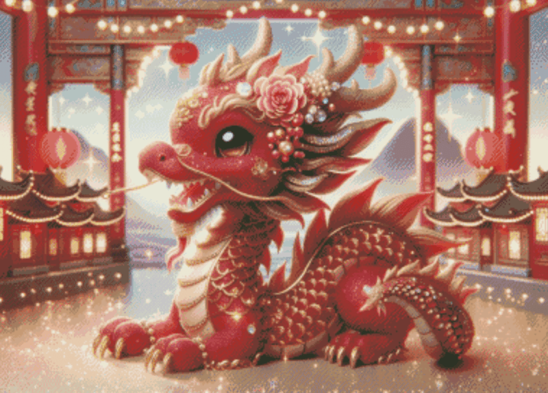 Jewel Flame Dragon by Lexxy ai 50×70 56 Farben