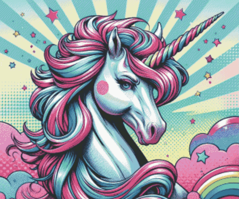 Neon Unicorn by Lexxy ai 50x60 56 Farben