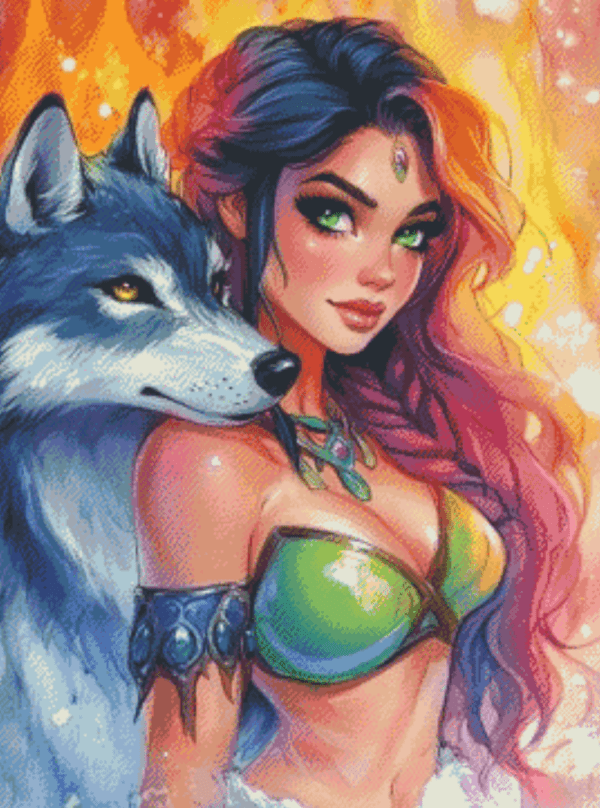 Lunar Wolf Queen by Finira 50×65 56 Farben