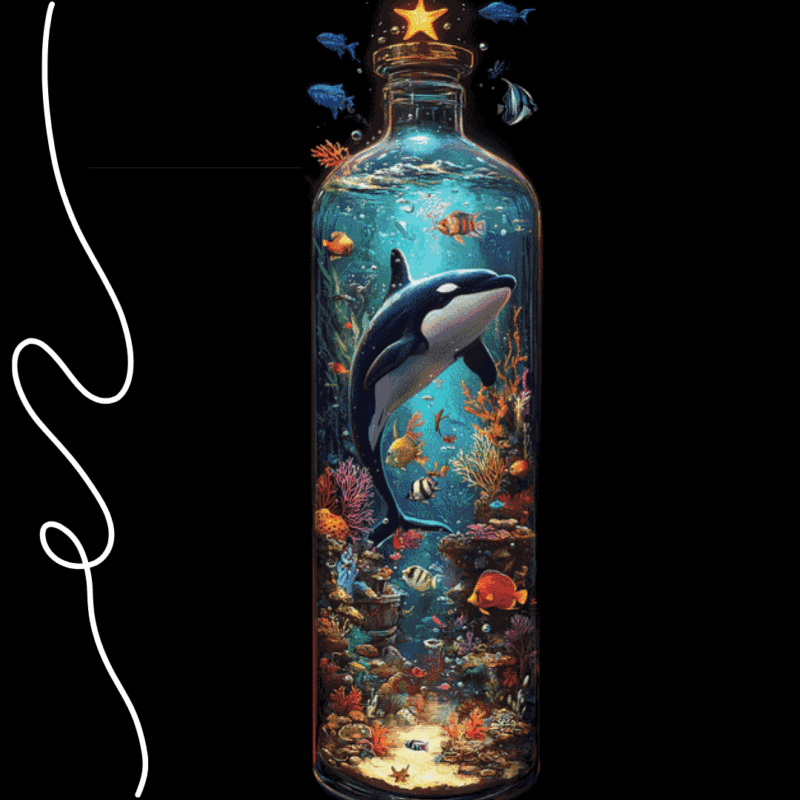 Life in a Bottle - Klang des Meeres by Sakura.Cherry ai 50×160 80 Farben | Ai Art