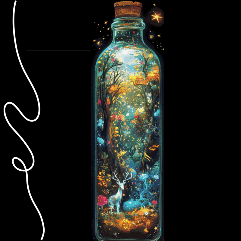 Life in a Bottle - Forest by Sakura.Cherry ai 50×160 80 Farben | Ai Art