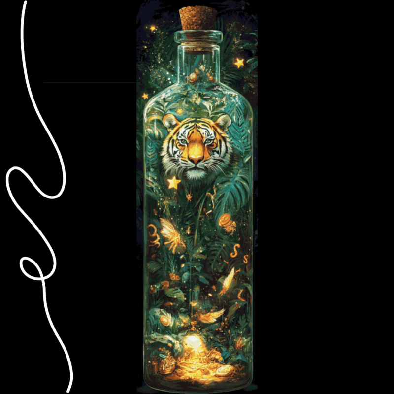 Life in a Bottle - Jungle by Sakura.Cherry ai 50×160 80 Farben | Ai Art