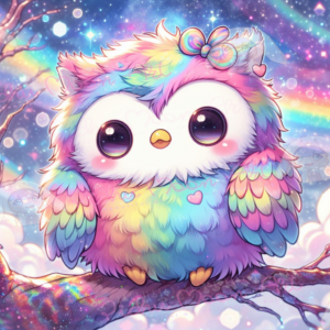 Owly McFluff by Salzkatze.ai 50x50 80 Farben | Ai Art