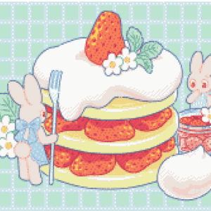 Erdbeer Pancake 30x40 Fullfairy Dust