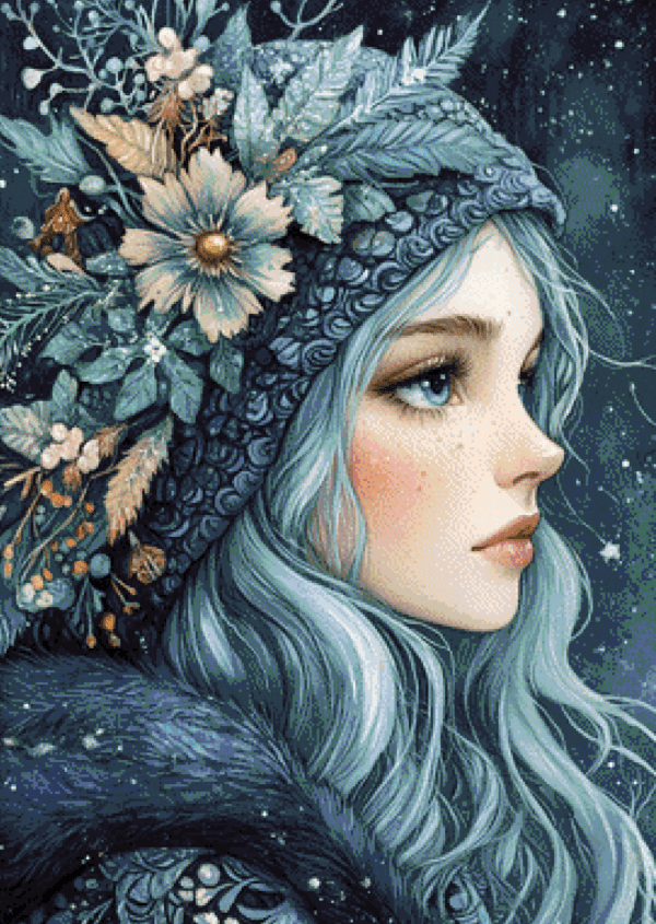 Kreuzstich PDF Winter Flower